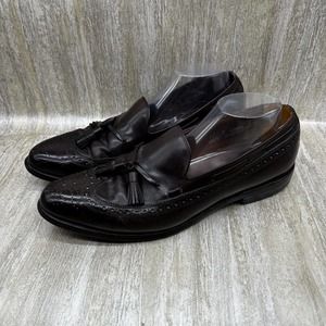 Allen Edmonds Manchester Mens‎ 11B Merlot Burnished Wingtip Tassel Loafers Shoes